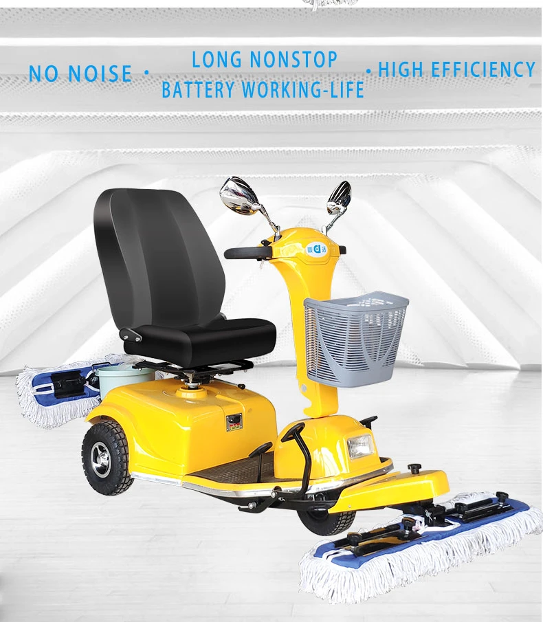 Clean Magic Gym Floor Cleaning Machine Mopping Dust Cart Scooter 3-Wheel Rider on