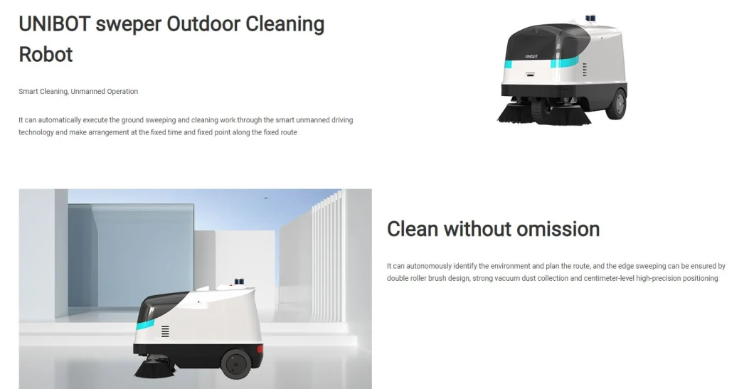 Autonomous Floor Cleaning Sweeper Outdoor Mopping&Vacuum Cleaner CE RoHS Certificate China Factory