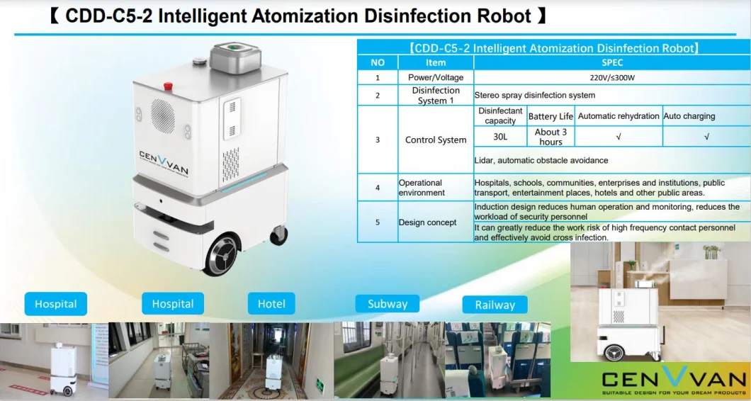 Intelligent Atomizing Robot Atomizing Disinfection Robot Hydrogen Peroxide Automatic Disinfection Machine