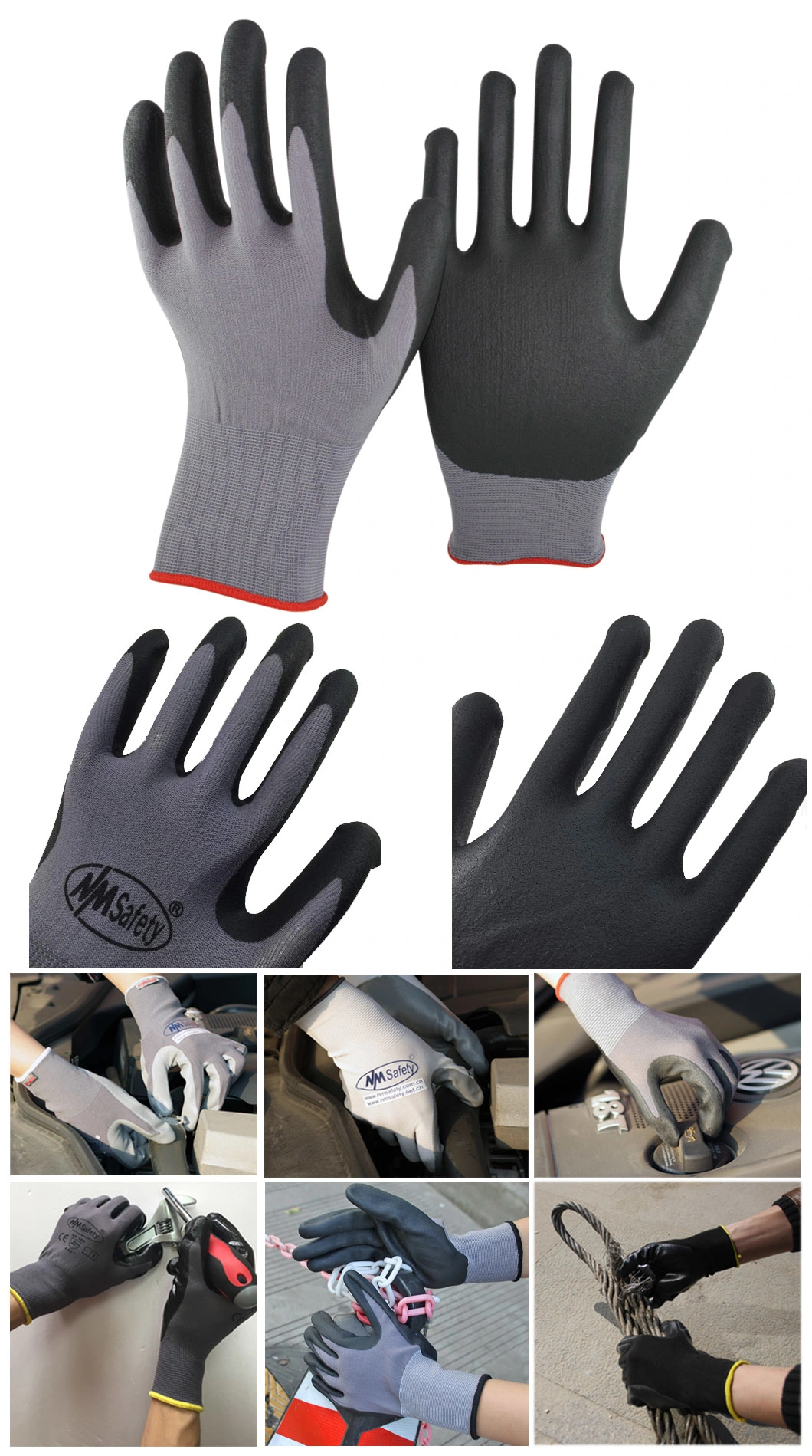 Nmsafety Micro Foam Nitrile Coated Max Flex Automotive Safety Working Glove