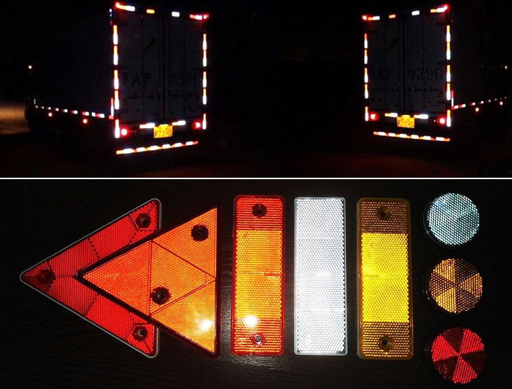 Yellow Plastic Triangles Reflector Truck Triangle Warning Reflector Reflective Marking Plate