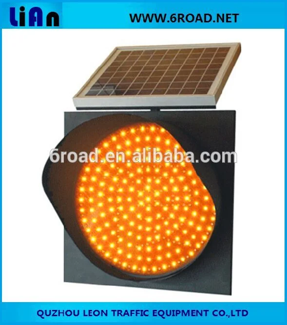 Solar Panel Polisilicon Yellow Traffic Light 95PCS LED Solar Warning Light Flashing Traffic Signal