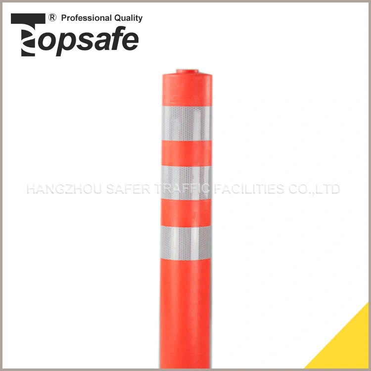Orange Color PU Warning Post with 3PCS with Reflective Tape