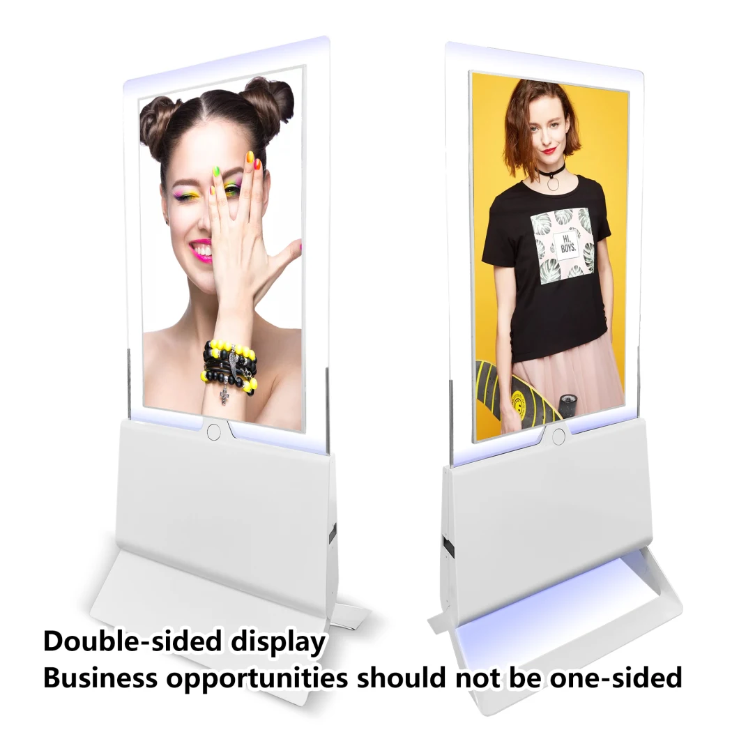 2020 New Released 43 Inch Vertical Double Sided Transparent LCD Screen Thin Advertising Video Display Player