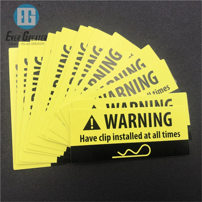 Custom Printing Self Adhesive Plastic Warning Labels Stickers Warning Sticker