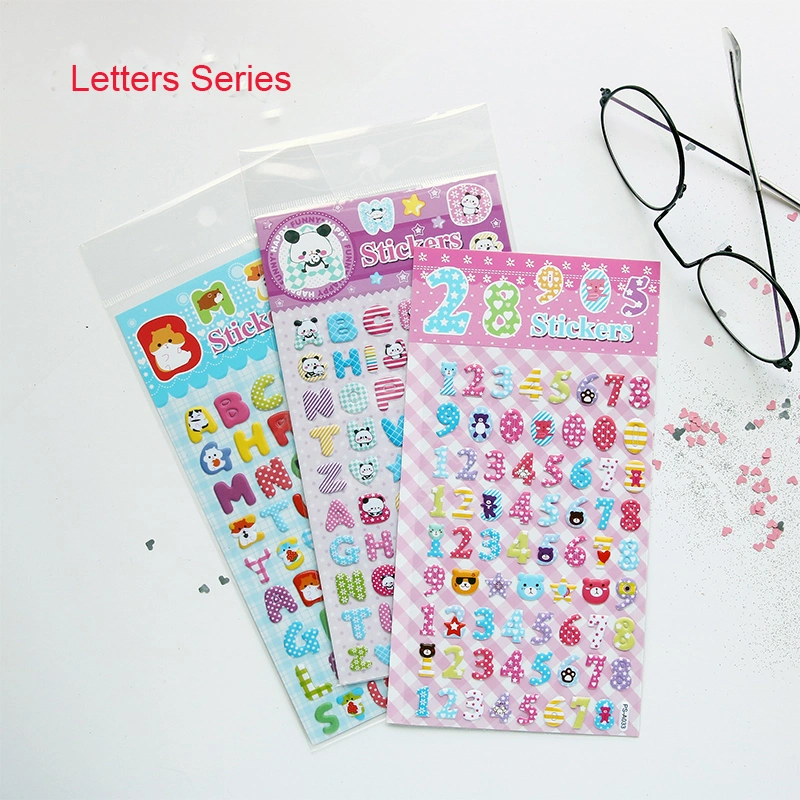 Custom Cheap Baby Kids Cute Smiley Face Puffy Foam Craft Sheet Sticker Factory