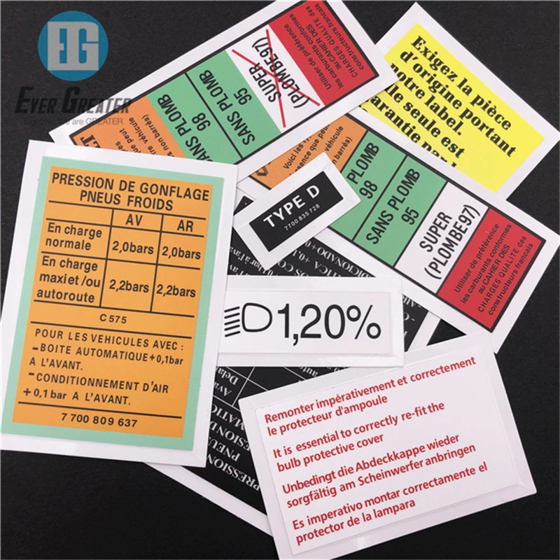 Custom Printing Self Adhesive Plastic Warning Labels Stickers Warning Sticker