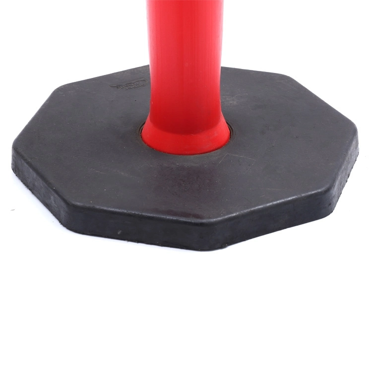 Red and Yellow PE Road Traffic Warning Posts Plastic Bollard with Rubber Base