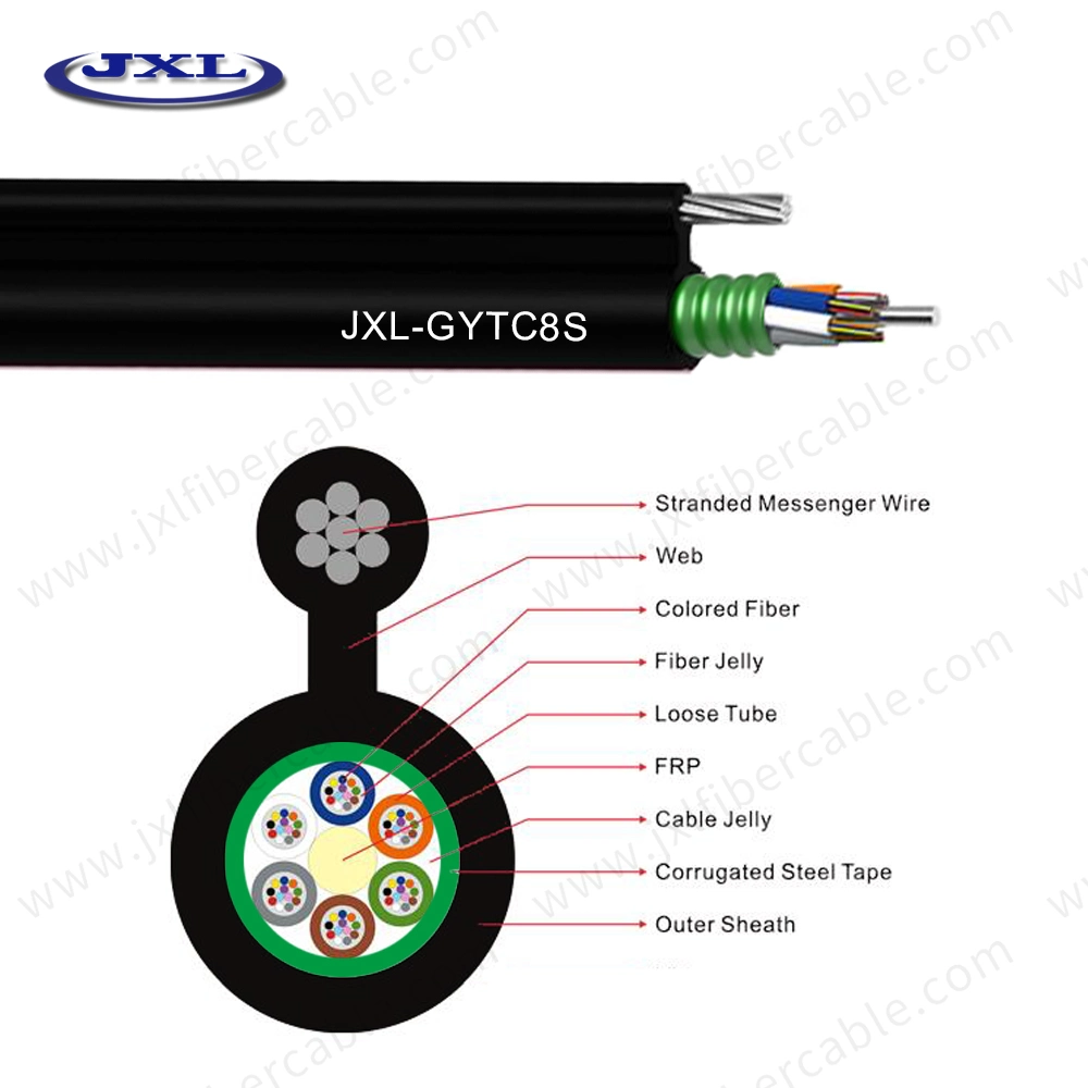 2- 144 Core Figure 8 GYTC8S Self-Supporting Armored Fiber Optic Cable