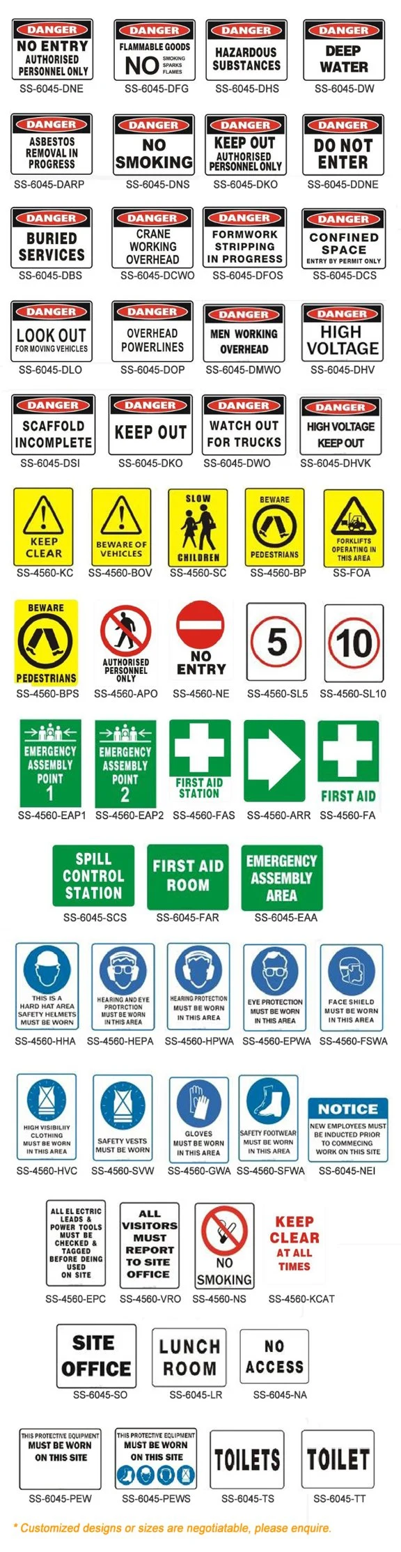 Manufacturer Health and Safety Sign Boards Prohibition Road Hazard Warning Safety Signs