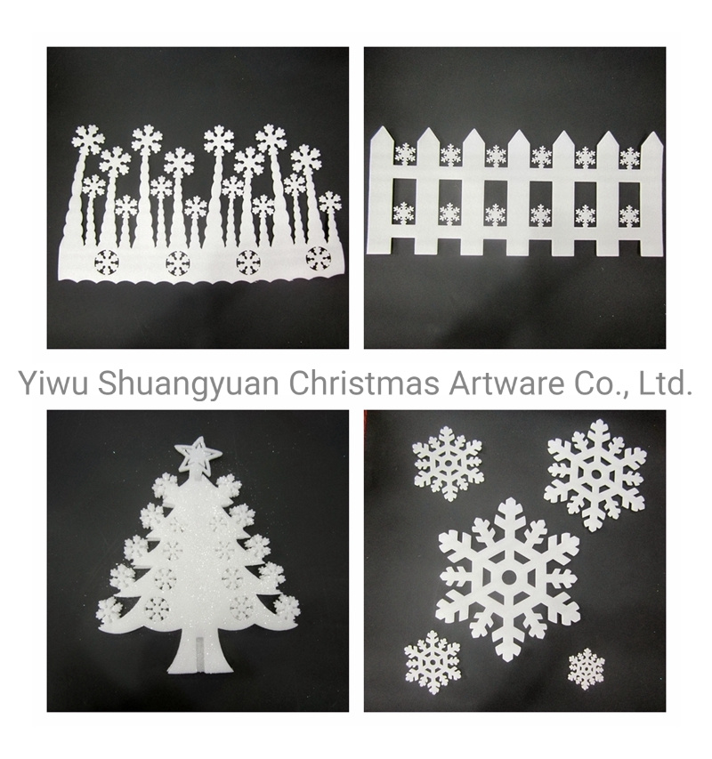 Christmas Foam House Snowflake Hanging Decor for Holiday Wedding Party Decoration Supplies Hook Ornament Craft Gifts