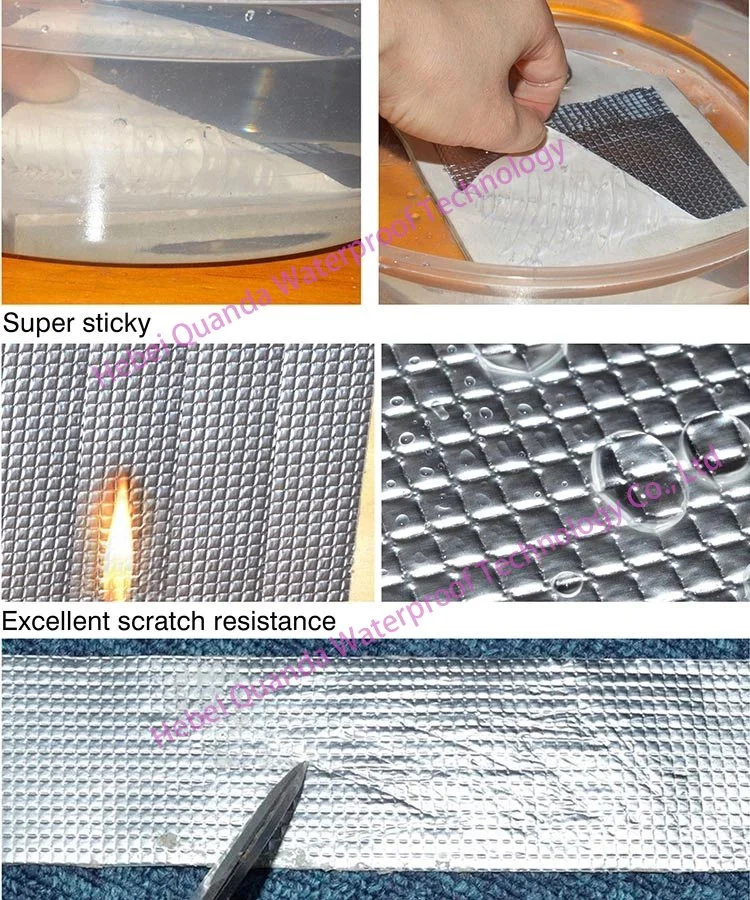 20cm*10m Aluminium Waterproofing Mylar Butyl Masking Tape, Aluminium Heat Foil Faced Tape for Metal