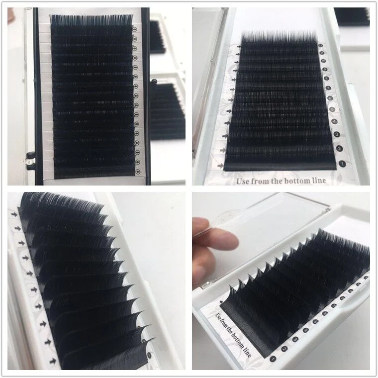 Faux Mink Eyelash Extension Private Label All Curls and Mixed Length Acrylic Packaging