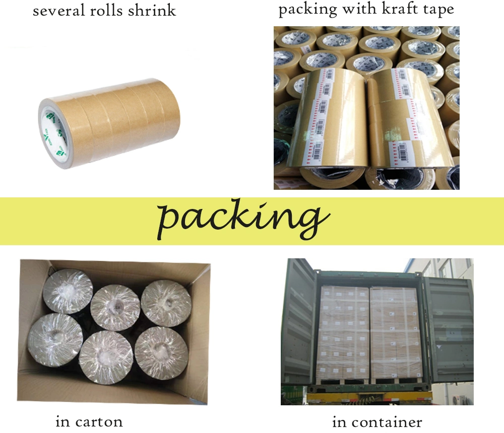 Water Activated Starch Glue Kraft Paper Gummed Tape Non-Reinforced for Carton Sealing Tape