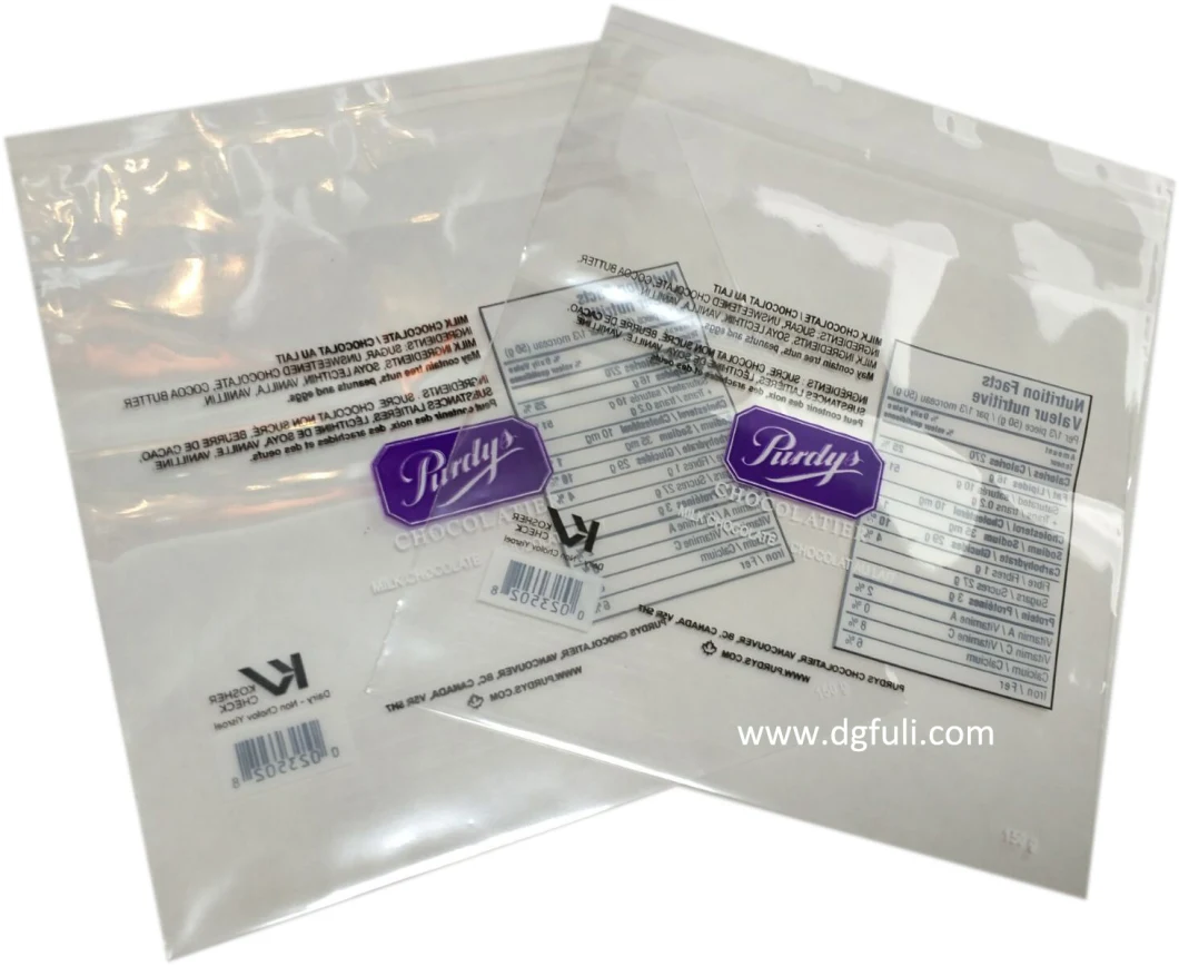 Customized Print Barcode Recyclable Transparent Plastic BOPP Wrapping Packaging Bags with Self Adhesive Tape