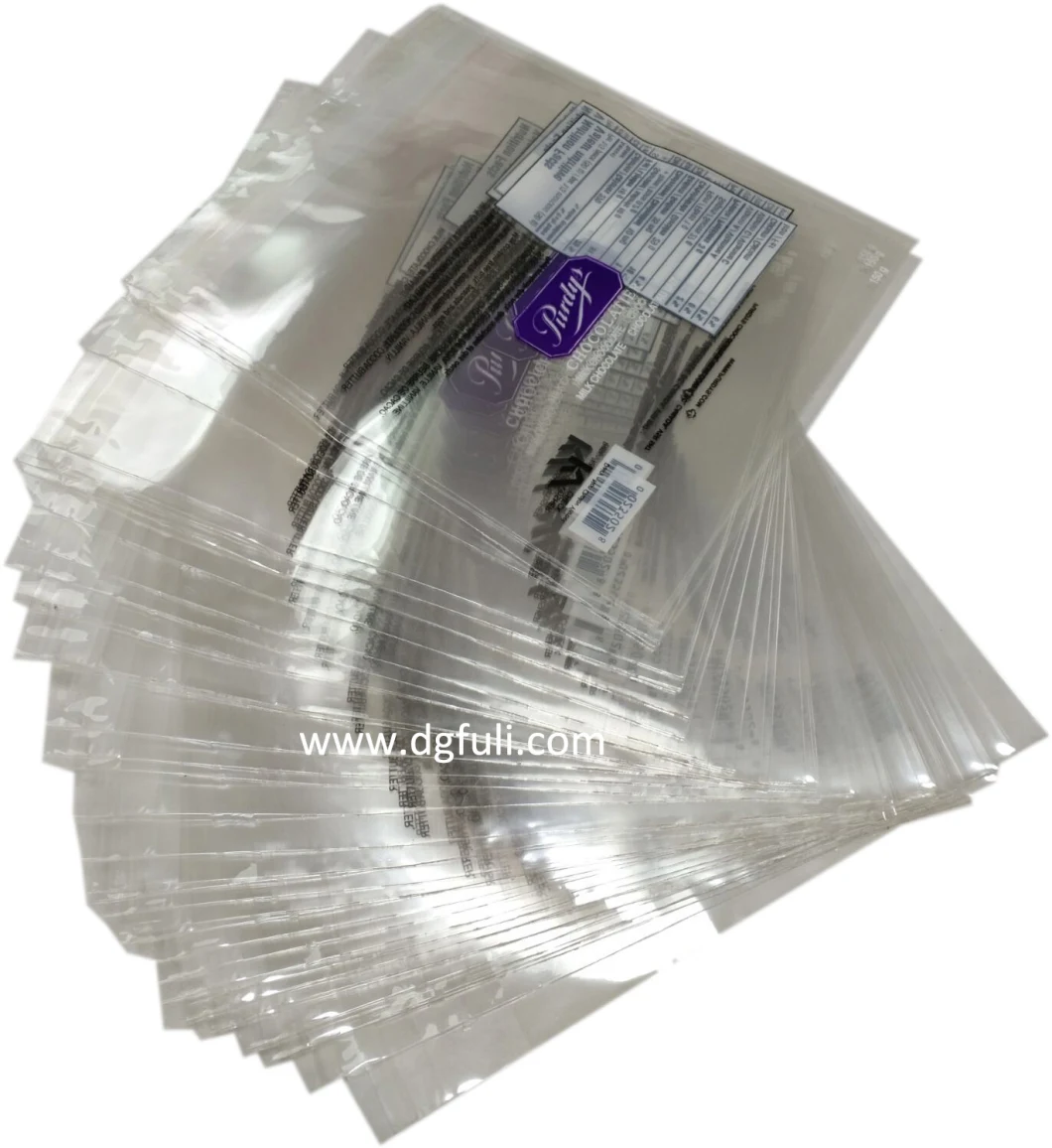 Customized Print Barcode Recyclable Transparent Plastic BOPP Wrapping Packaging Bags with Self Adhesive Tape