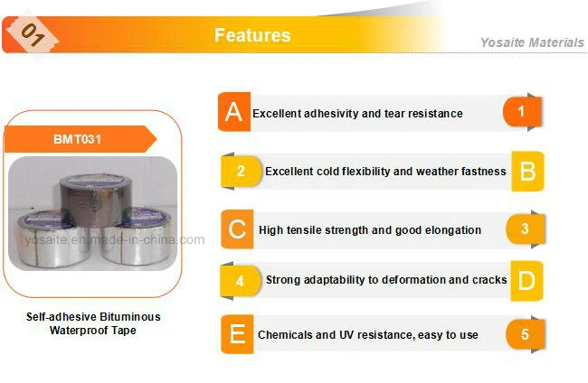 PE Film Surface Bitumen Self-adhesive Flashing Tapes