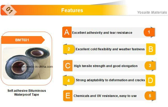 UV Resistance Roofing Repairing Self-adhesive Bituminous Waterproof Tapes