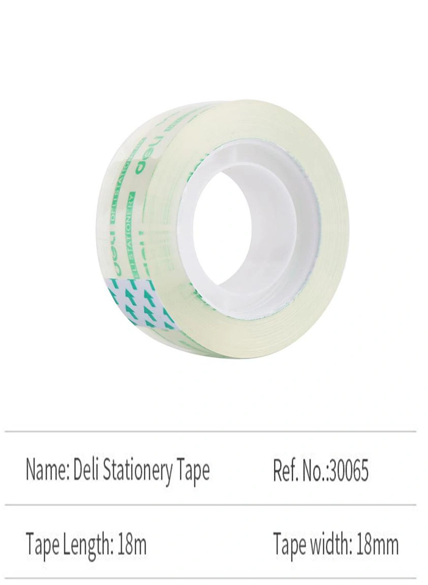 High Performance Office Stationery Supply Transparent 18mm Width Deli Desktop Adhesive Tape