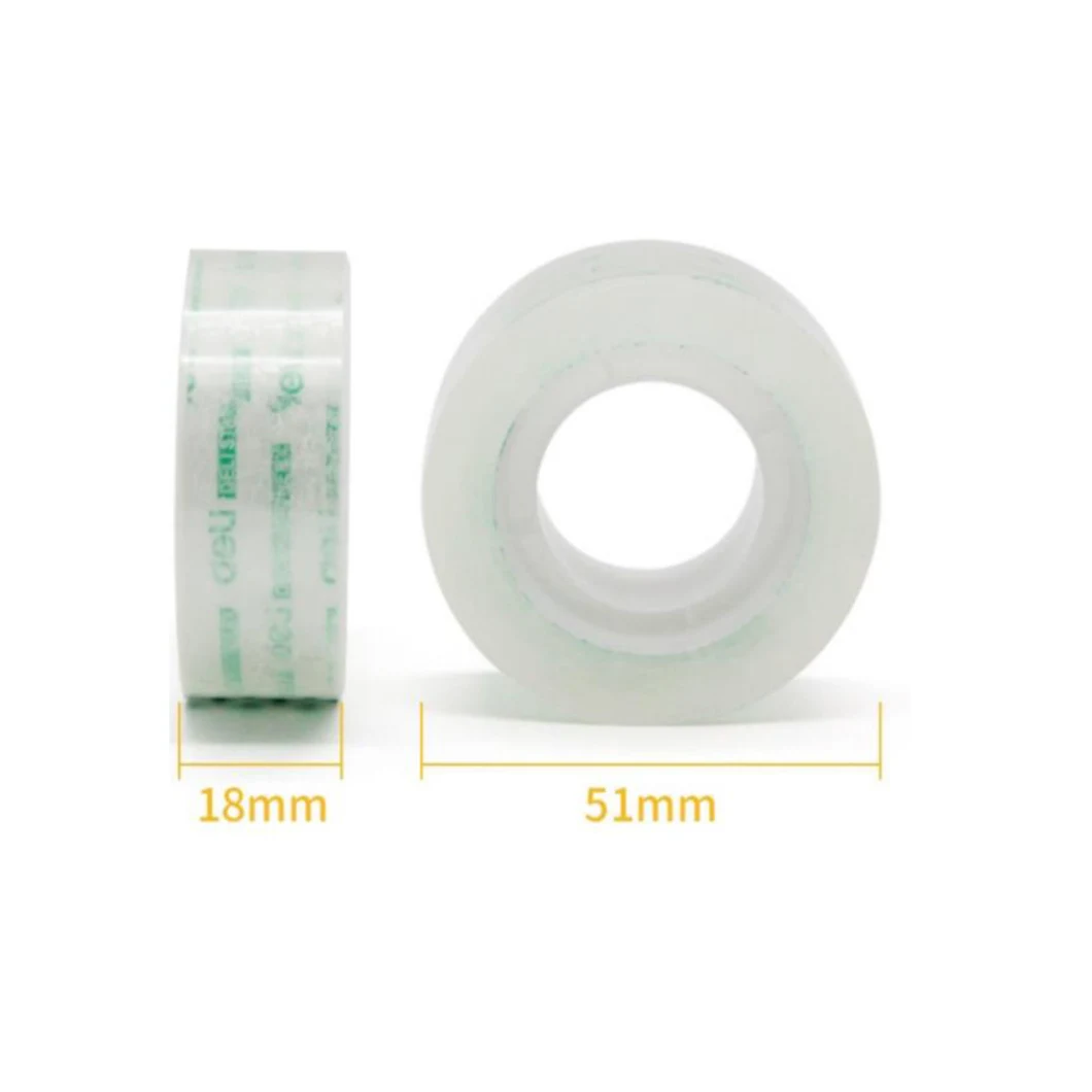 High Performance Office Stationery Supply Transparent 18mm Width Deli Desktop Adhesive Tape