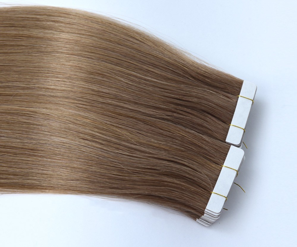 Wholesale Double Drawn 100 Remy European Skin Weft Glue Tape/PU Human Hair Extensions