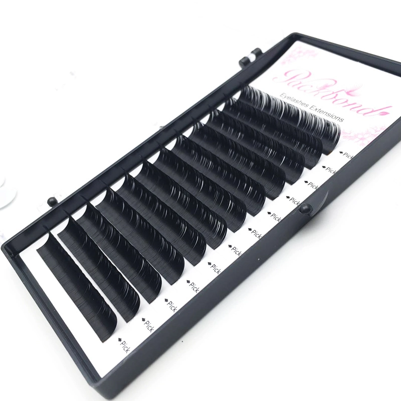 Faux Mink Eyelash Extension Private Label All Curls and Mixed Length Acrylic Packaging