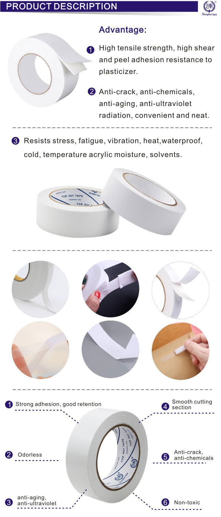 Strong Adhesive Office Stationery Adhesive Tape PE/EVA Double Sided Foam Tape