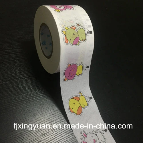 Tissue Frontal Tape Printed Tissue Paper for Baby Diaper Raw Materials