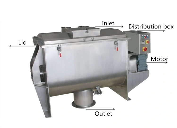 Horizontal Ribbon Mixer Industrial Dry Powder Ribbon Feed Blender Mixing Machine Manufacturer