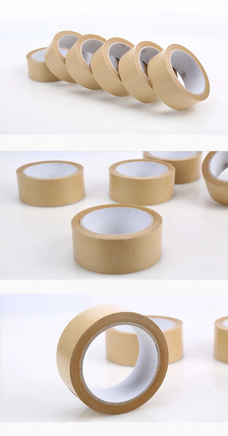Custom Logo Printed Self Adhesive Fiber Reinforced Crepe Kraft Gum Paper Packing Tape