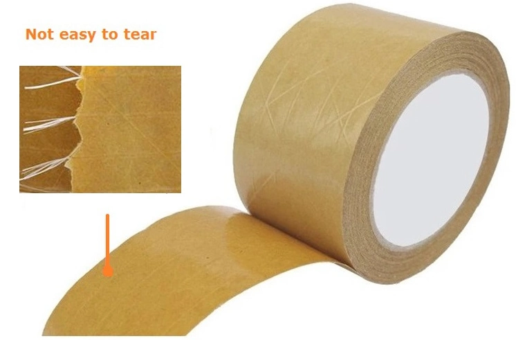 Water-Activated Kraft Paper Gummed Tape Reinforced Kraft Paper Tape for Carton Sealing Packing