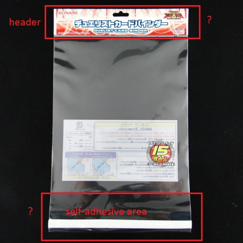 Self Adhesive Sealing Tape Cards Plastic OPP Bag with Header