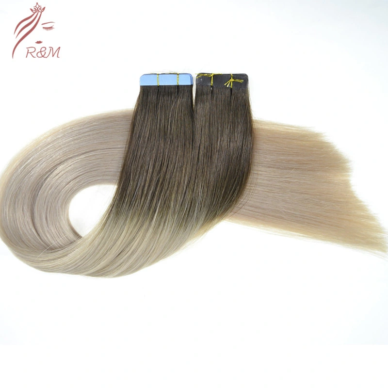 High Quality Ombre Color Tape in Human Hair Extensions