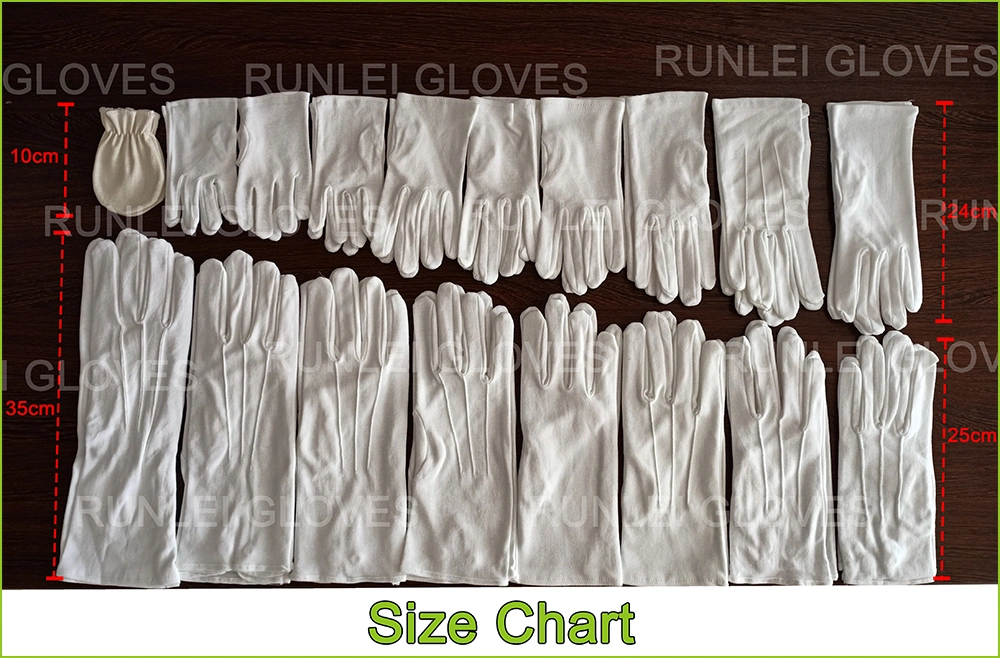 Women's Cotton Brand Embroidered White Gloves with Brand Name