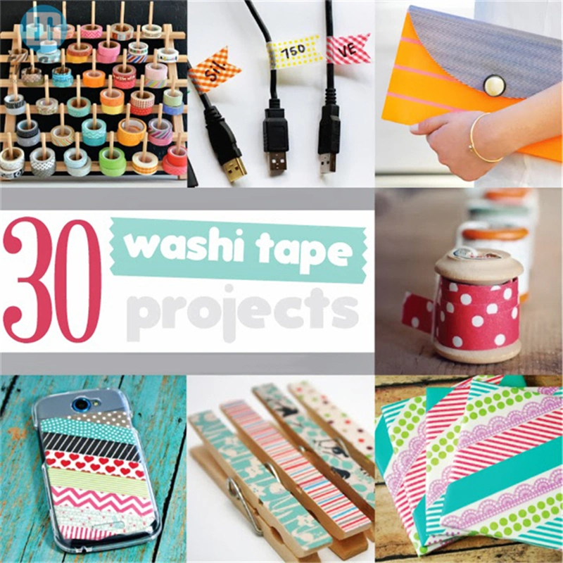 Acrylic Washi Tape Waterproof Paper Adhesive Tape Packed Washi Paper Tape