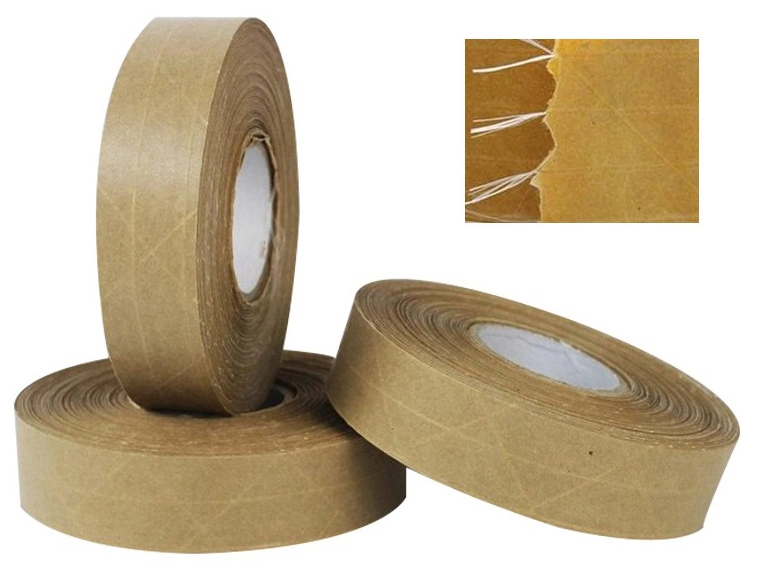 Water-Activated Kraft Paper Gummed Tape Reinforced Kraft Paper Tape for Carton Sealing Packing