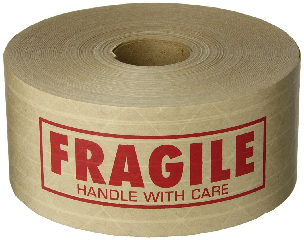 with Firberglass Custom Printed Packing Adhesive Kraft Paper Tape Fiber Reinforced Kraft Paper Tape