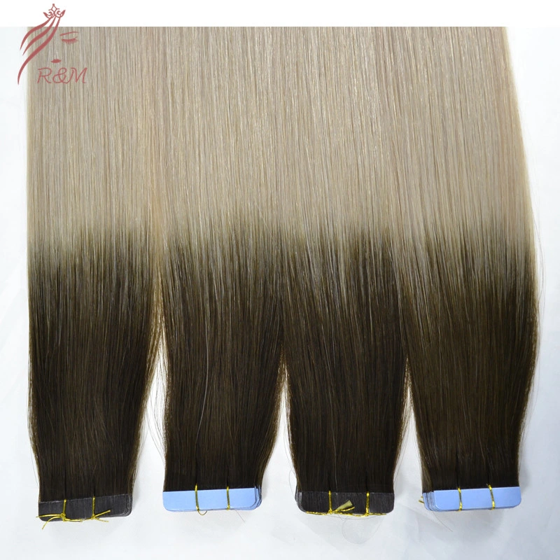 Professional 100% Virgin Russian Human Hair Ombre Piano Color Tape in Hair Extensions