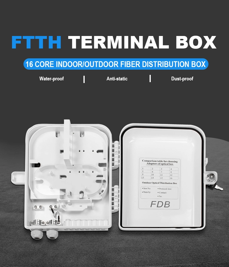 16 Cores Waterproof Fdb Optical Fiber Distribution Box