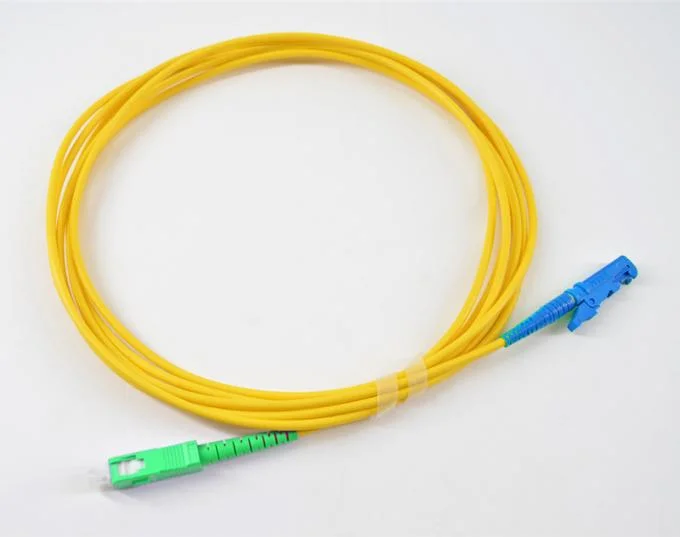 Optical Fiber LSZH Jacketed Fiber Optical Patch Cord Simplex E2000 Upc/APC Fiber Jumper OS2 G657A