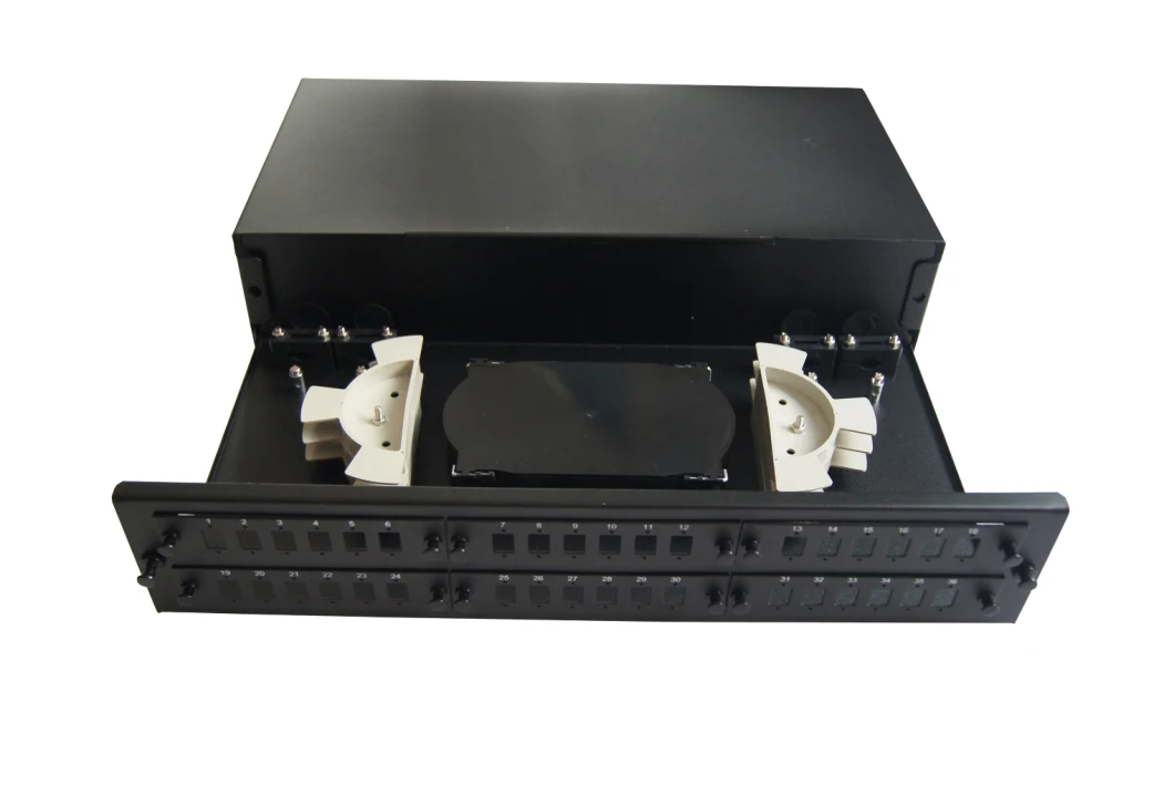 1u 12f, 24f or 48f 19inch Rack Mount with Lgx Adapter Panel Fiber Optic Patch Panel