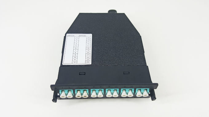 Optical Fiber MPO Optical Fiber Patch Panel 1u 19 Inch 4 Fully Loaded MPO-LC Cassette Modules