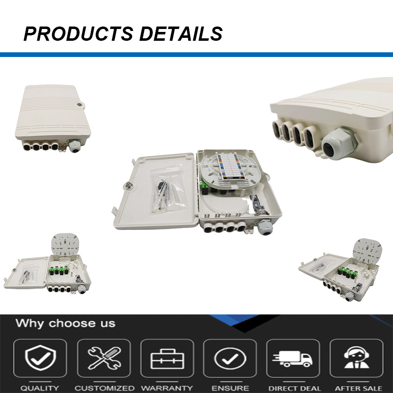 FTTH IP65 PLC Splitter Distribution Box Outdoor Wall Mount Fiber Cable Storage Junction Termination Box