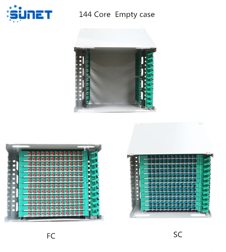 FTTH 1u 2u 3u 4u Sc/FC/St/LC ODF Rack Mount ODF Splicing Termination Box Fiber Optic Patch Panel
