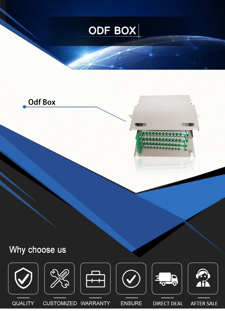 High Quality Fiber Patch Panel 48 Ports ODF Simplex Single Mode Sc APC