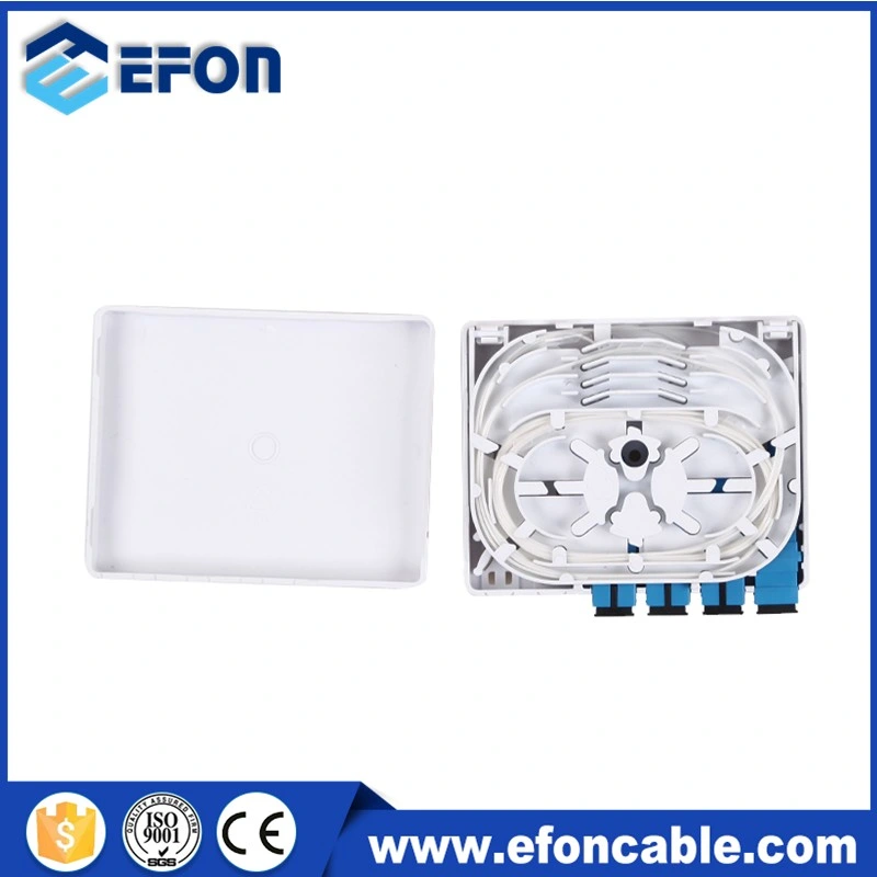 FTTX Network Mini Fiber Terminal Box 4port Wall Mount Outlet Plastic Box with Adapters