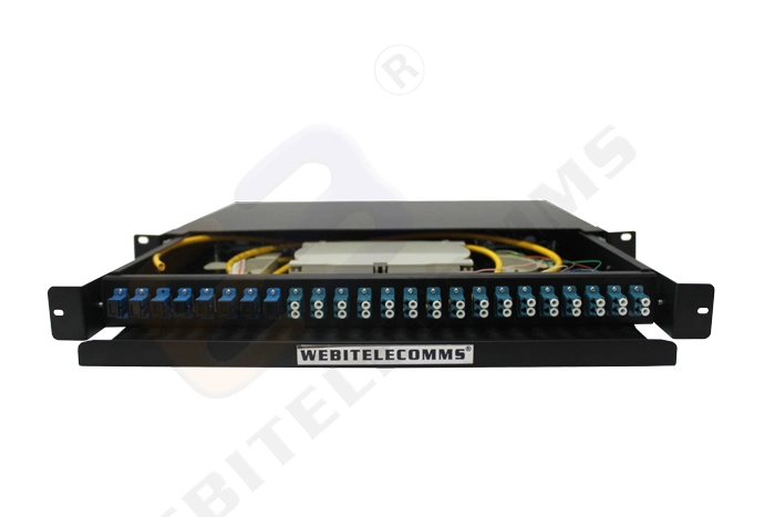 1u Fiber Patch Panel - 24 Ports Termination Box with Duplex LC Sm Adaptors