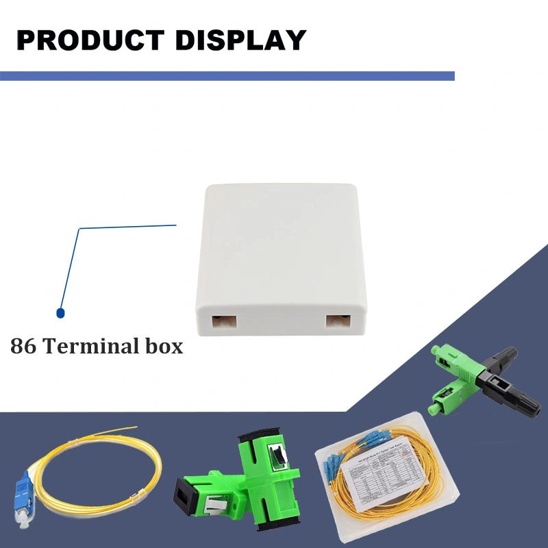 FTTH 2 Port Mini Face Plate Panel 86 Box Type Fiber Optic Terminal Box