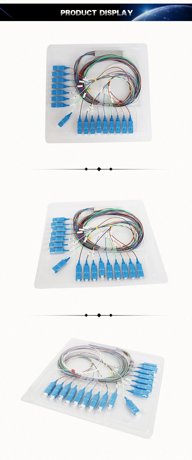 Singlemode 1: 16 Fiber Optic PLC Splitter 1X16 Fiber Optic Splitter