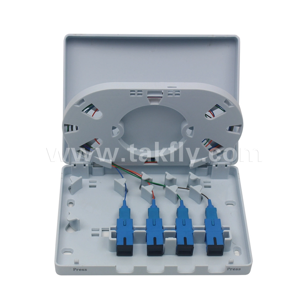 FTTH 4 Cores Fiber Faceplate Wall Mounted Termination Box